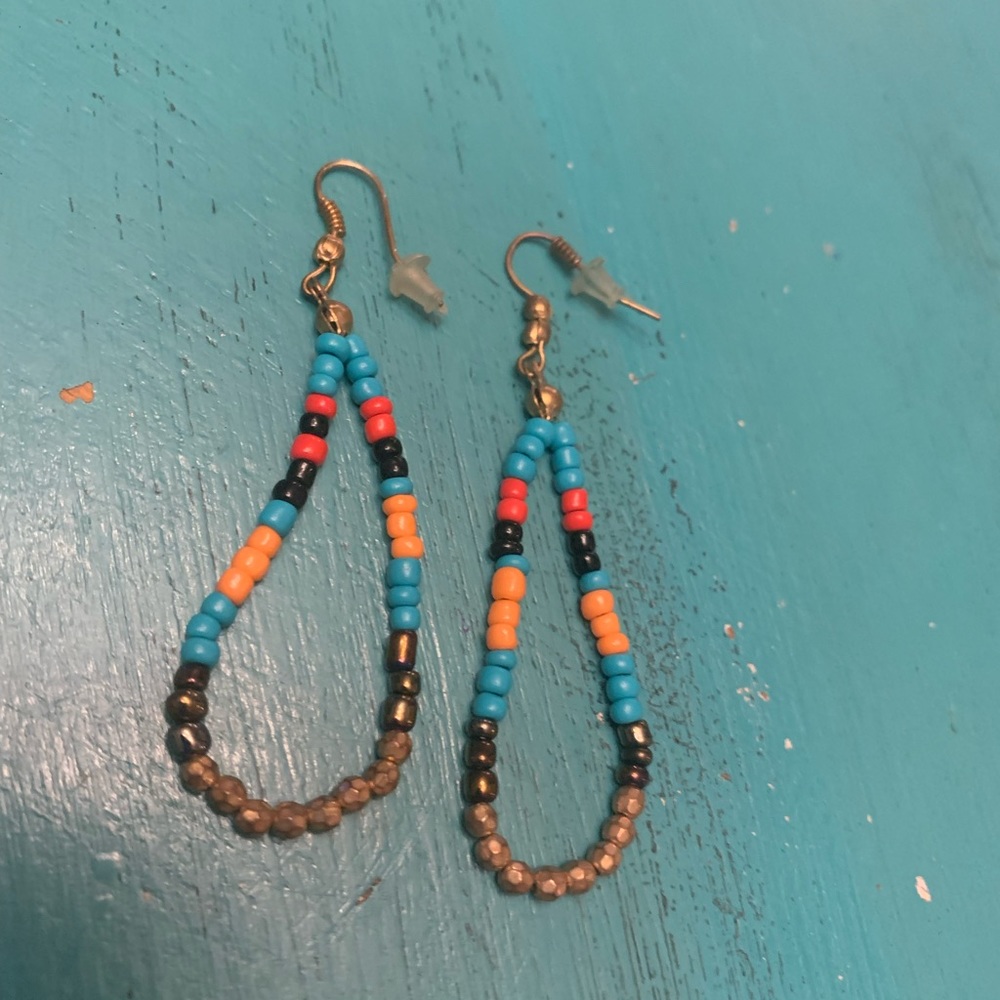 Multicolor seed bead earrings